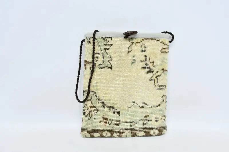 Ayarlanabilir Askılı Art Deco Kilim Çanta, Vintage Motifli Çapraz Çanta