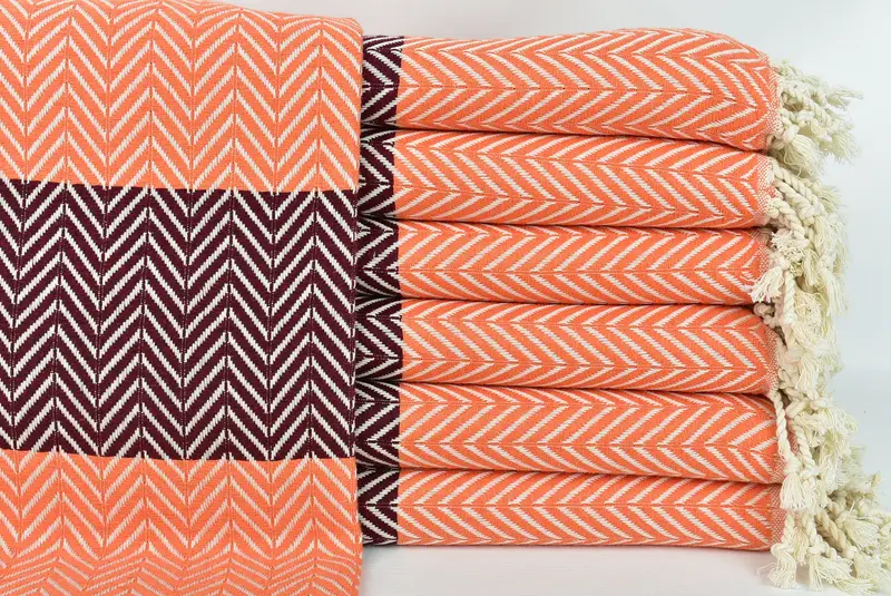 Turkish hand towel, Bachelorette Party Gift, 70x40 Cotton Chevron Towel, Soft towel, Thin and lightweight Turkish peshtemal, Engagement Gift - 1