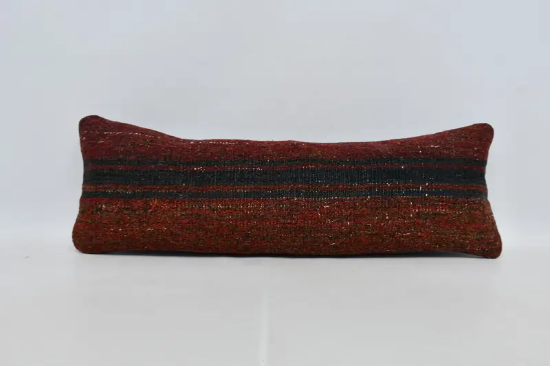 Gift Pillow, Vintage Kilim Pillow, Handmade Throw Pillow Case, Vintage Kilim Throw Pillow, Cushion Case, 12x36 Brown Cushion Cover - 1