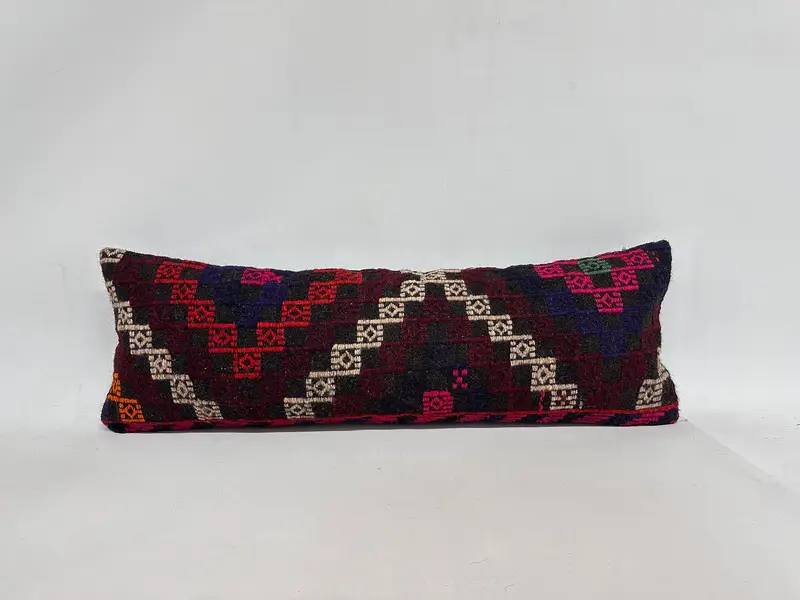 Pillow for Sofa, 12x36 Pink Pillow Case, Boho Throw Cushion Case, Pillow Cover, Kilim Cushion Sham, Boho Pillow Sham Cover, Outdoor Pillow Cover - 1