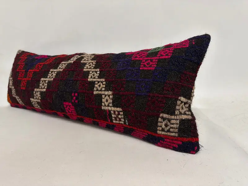 Pillow for Sofa, 12x36 Pink Pillow Case, Boho Throw Cushion Case, Pillow Cover, Kilim Cushion Sham, Boho Pillow Sham Cover, Outdoor Pillow Cover - 3