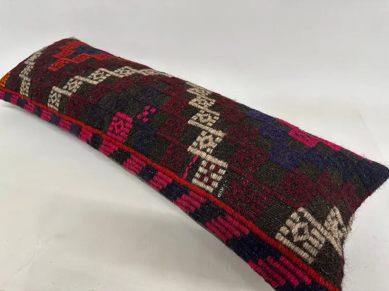 Pillow for Sofa, 12x36 Pink Pillow Case, Boho Throw Cushion Case, Pillow Cover, Kilim Cushion Sham, Boho Pillow Sham Cover, Outdoor Pillow Cover - 6