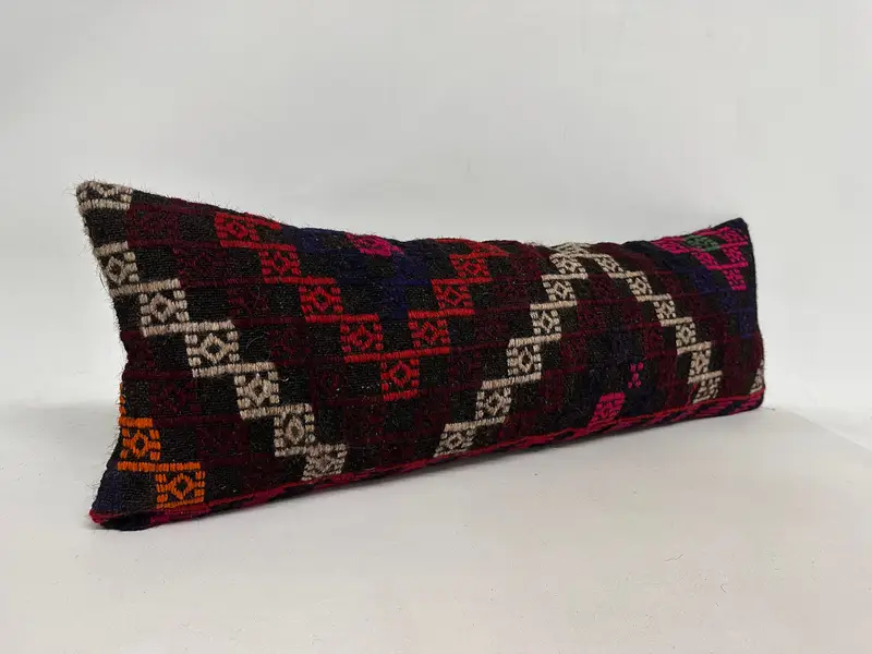 Pillow for Sofa, 12x36 Pink Pillow Case, Boho Throw Cushion Case, Pillow Cover, Kilim Cushion Sham, Boho Pillow Sham Cover, Outdoor Pillow Cover - 2