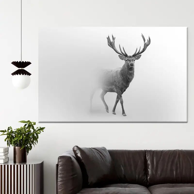 Zarif Ren Geyiği Kanvası: Çatı Katı ve Çiftlik Evi için Vahşi Hayvan Sanatı