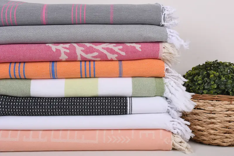 Bride Gift, Peshtemal Towel USA, Housewarming Gift, 70x40 Cotton Set of 8 Towel, Personalized Gifts, Bachelor Party Favors, Bridal Shower Favors - 2
