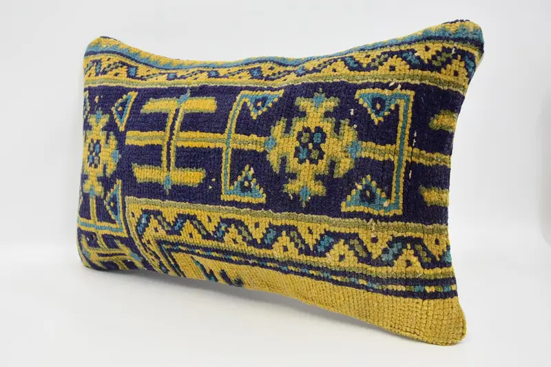 Neutral Pillow Sham, 12x20 Yellow Pillow Case, Cushion Cover, Turkish Pillow, Throw Kilim Pillow, Home Decor Pillow, Retro Throw Pillow Cover - 4