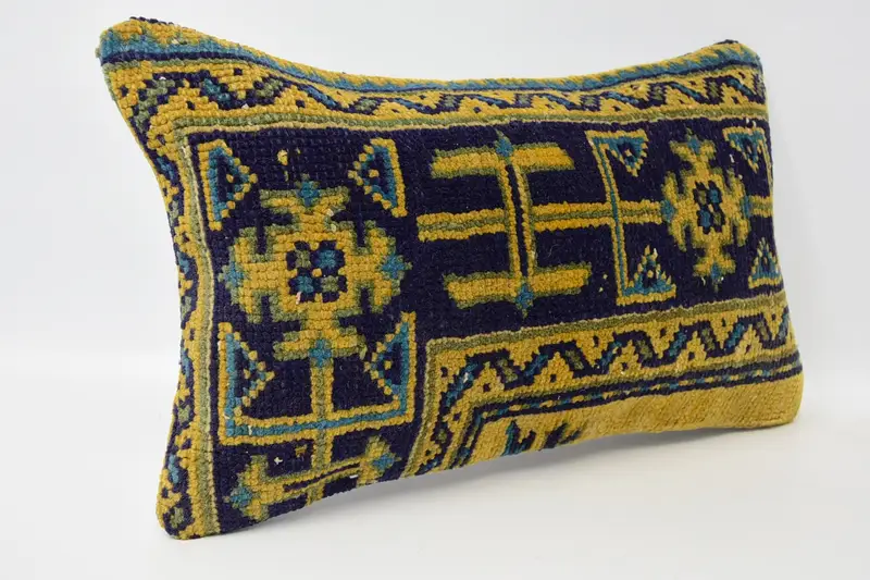 Neutral Pillow Sham, 12x20 Yellow Pillow Case, Cushion Cover, Turkish Pillow, Throw Kilim Pillow, Home Decor Pillow, Retro Throw Pillow Cover - 3