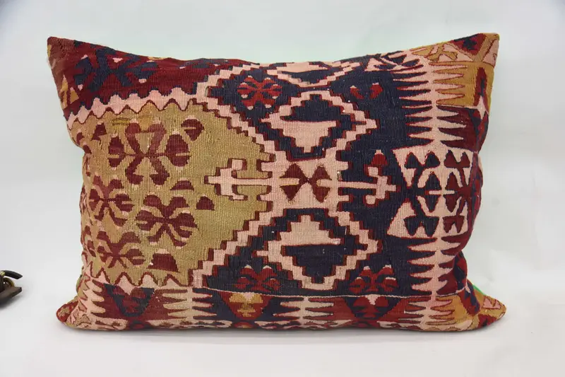 Sustainable Cushion Cover, 20x28 Red Pillow Sham, Interior Designer Pillow, Handmade Kilim Cushion, Cushion, Turkish Pillow - 4