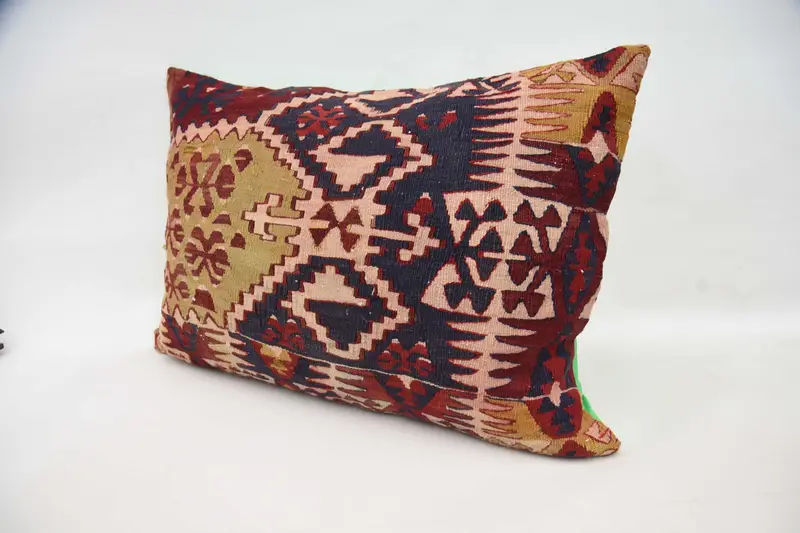 Sustainable Cushion Cover, 20x28 Red Pillow Sham, Interior Designer Pillow, Handmade Kilim Cushion, Cushion, Turkish Pillow - 5