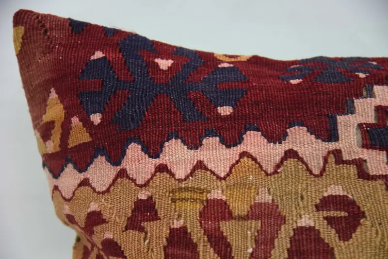 Sustainable Cushion Cover, 20x28 Red Pillow Sham, Interior Designer Pillow, Handmade Kilim Cushion, Cushion, Turkish Pillow - 2