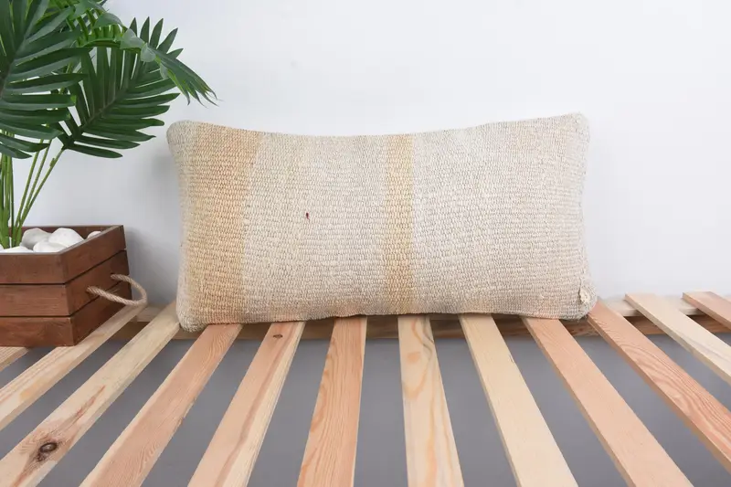 Gift Pillow, Bed Cushion Cover, Vintage Pillow, Cushion Cover, 12x24 White Pillow Cover, Morroccon Kilim Cushion Cushion, Handmade Kilim Cushion - 1