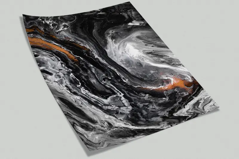 Copper Wall Poster, Modern Wall Paper, Bright Wall Paper, Black And Copper Marble, 3d Wall Paper, Abstract Wall Paper, - 9