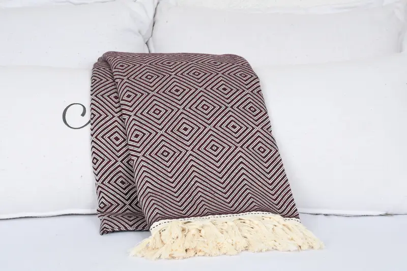 Bedspread, Beach Theme Bachelorette Party, Valentines Gift, Housewarming Gift, 92x80 Cotton Diamond Towel, Turkish Towel Blanket, Bachelorette Gifts - 7