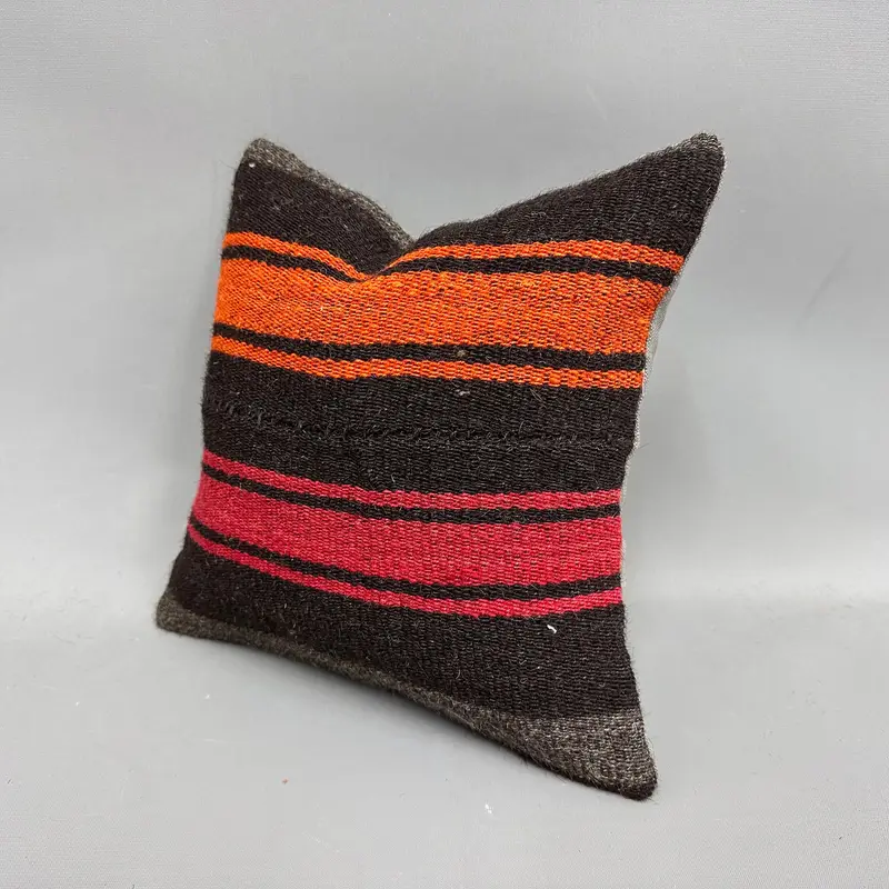 Pet Pillow Cover, 12x12 Orange Cushion, Vintage Pillow, Vintage Kilim Pillow, Turkish Kilim Pillow, Bench Pillow, Pastel Cushion, Pillow Sham - 3