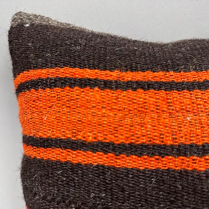 Pet Pillow Cover, 12x12 Orange Cushion, Vintage Pillow, Vintage Kilim Pillow, Turkish Kilim Pillow, Bench Pillow, Pastel Cushion, Pillow Sham - 5