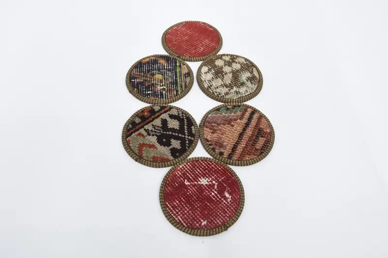 Kelim-Untersetzer in Rot und Bronze, einzigartiger orientalischer Design-Untersetzer