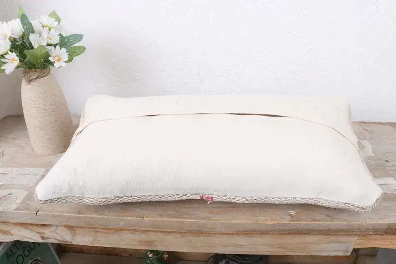 8x16 White Pillow Cover, Boho Pillow Sham Cover, Kilim Cushion Sham, Vintage Kilim Pillow, Pillow Sham, Luxury Cushion Case - 7