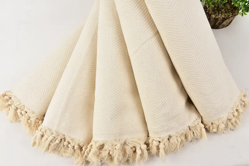 Gift For The Home Decor, Bedspread, 84x68 Cotton Zig zag Towel, Valentines Day Gift, Tablecloth, Custom Blanket, Best Friend Wedding Gift - 4
