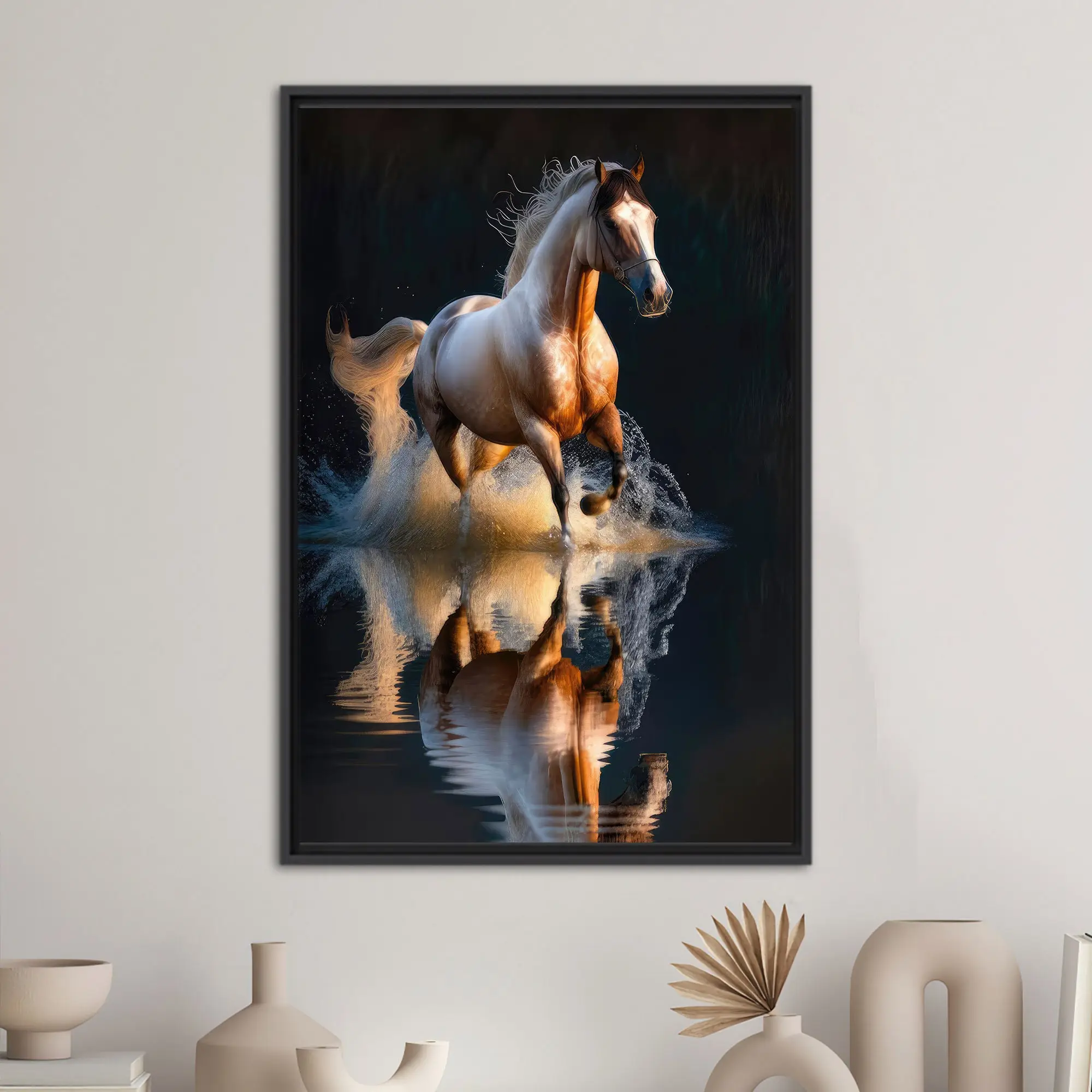 Elegant Horse Canvas Print for Farmhouse & Man Cave Decor - 1