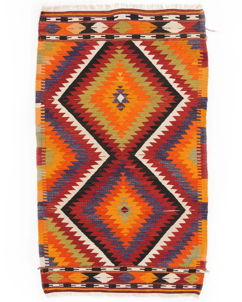 Canlı Turuncu Halı, 2,8x4,7 ft Düz Renk Elegance