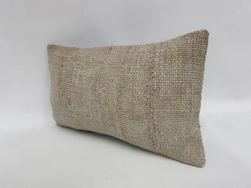 Cushion Case, Handmade Kilim Cushion, Retro Pillow Cover, 12x20 White Pillow, Pillow for Sofa, Handmade Cushion Cover, Kilim Pillow - 5