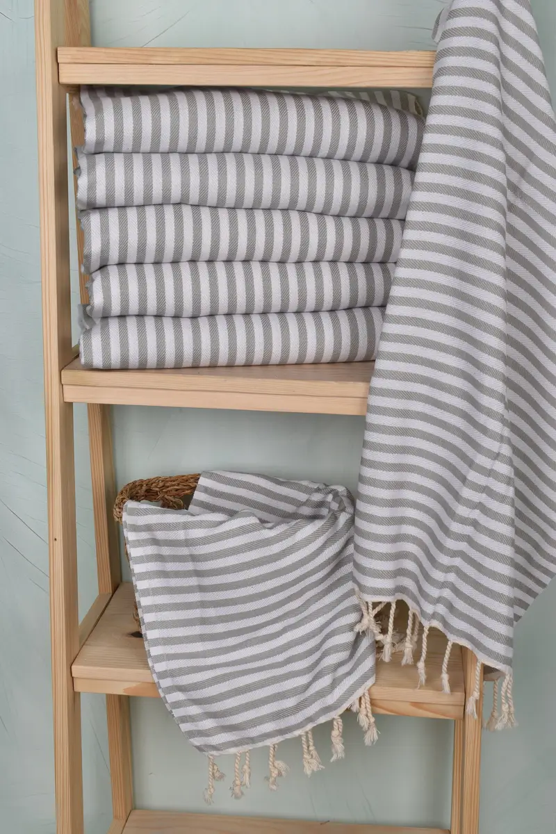 Best Friend Gift, Small Bath Towels, Wedding Gifts Towel, Organic Towel, 40x18 Cotton Striped Towel, Monogram Hand Towel, Monogram Kitchen Towel - 3