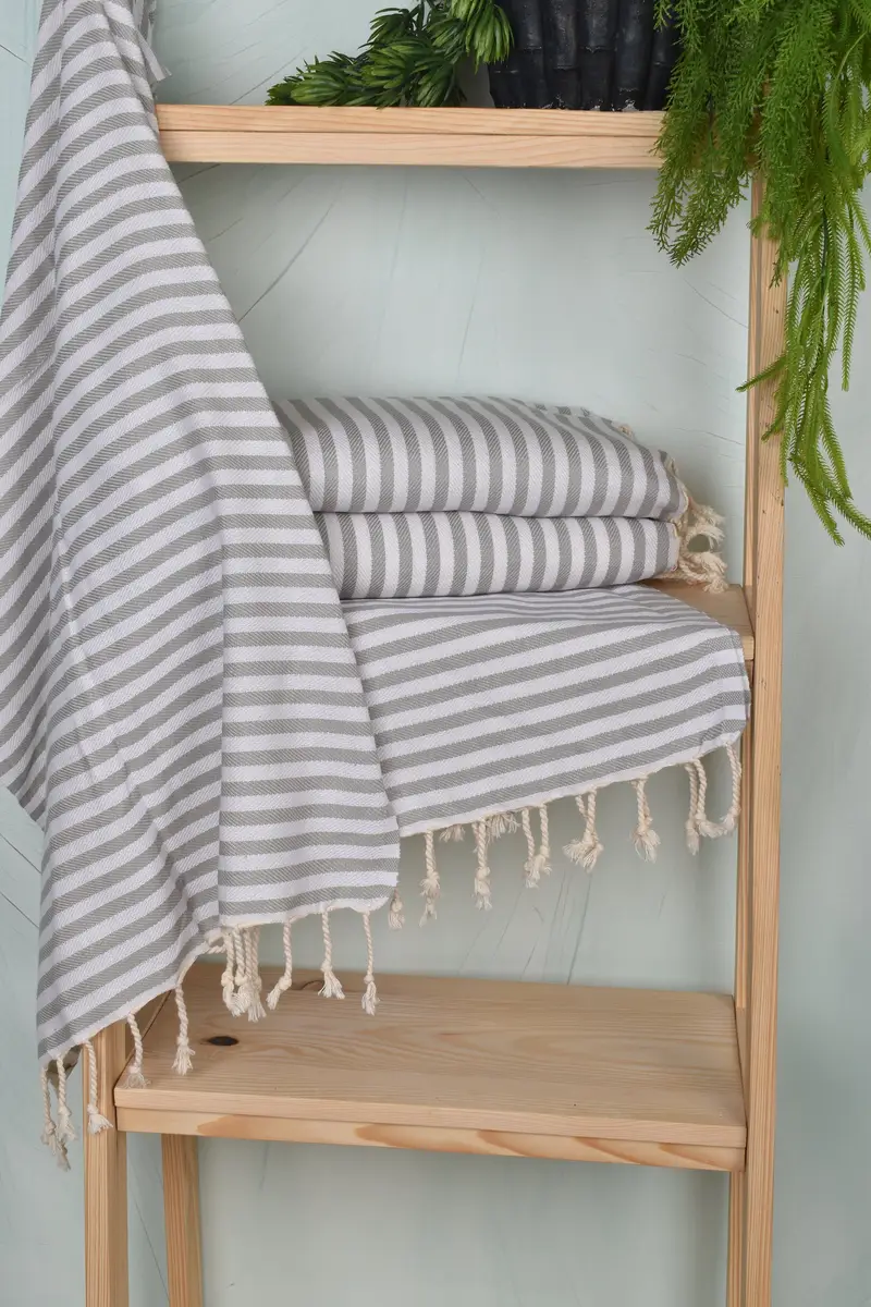 Best Friend Gift, Small Bath Towels, Wedding Gifts Towel, Organic Towel, 40x18 Cotton Striped Towel, Monogram Hand Towel, Monogram Kitchen Towel - 6