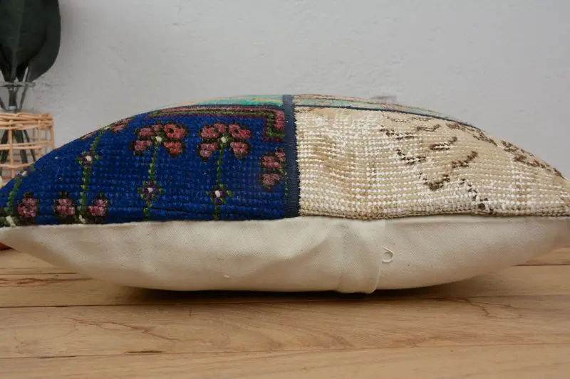 Throw Kilim Pillow, Pillow, Tapestry Pillow Cover, Ethnical Kilim Rug Pillow, 16x16 Green Pillow, Handmade Cushion Case, Turkish Kilim Pillow - 5