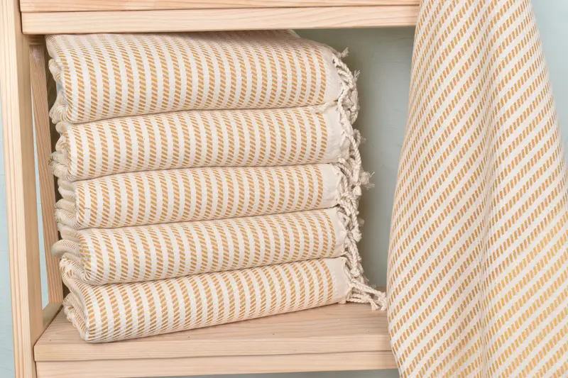 Bridal Shower Favors Personalized Mustard Cotton Towel, 40x71 Inches