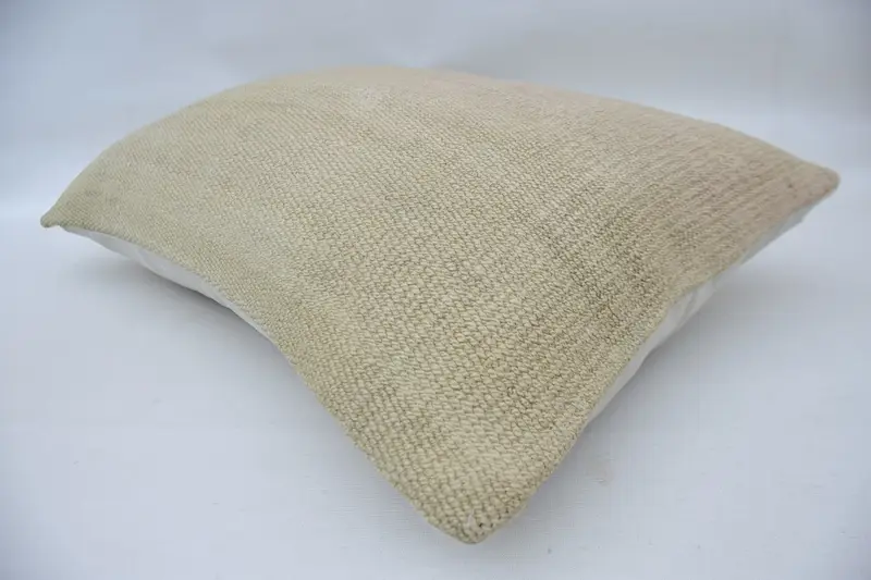 Handmade Kilim Cushion, 16x24 Beige Pillow Sham, Pastel Pillow Case, Pillow Cover, Kilim Cushion Sham, Anatolian Cushion Cover, Turkish Pillow - 6