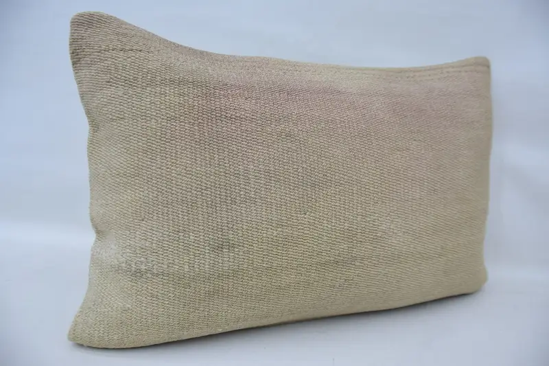 Handmade Kilim Cushion, 16x24 Beige Pillow Sham, Pastel Pillow Case, Pillow Cover, Kilim Cushion Sham, Anatolian Cushion Cover, Turkish Pillow - 2