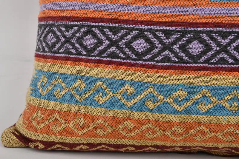 Gift Pillow, Cushion, Turkish Kilim Pillow, 20x28 Orange Pillow Sham, Vintage Kilim Pillow Cushion, Kilim Pillow Cover, Neutral Throw Pillow Case - 4