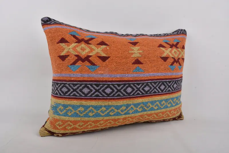 Gift Pillow, Cushion, Turkish Kilim Pillow, 20x28 Orange Pillow Sham, Vintage Kilim Pillow Cushion, Kilim Pillow Cover, Neutral Throw Pillow Case - 2