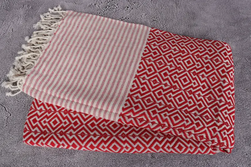 Wedding Towel, Oversized Beach Towel, Gym Towel, Thin towel, Organic towel, 76x38 Cotton Diamond Towel, Bridal Gifts, Turkish Towel USA, Scarf Towel - 6