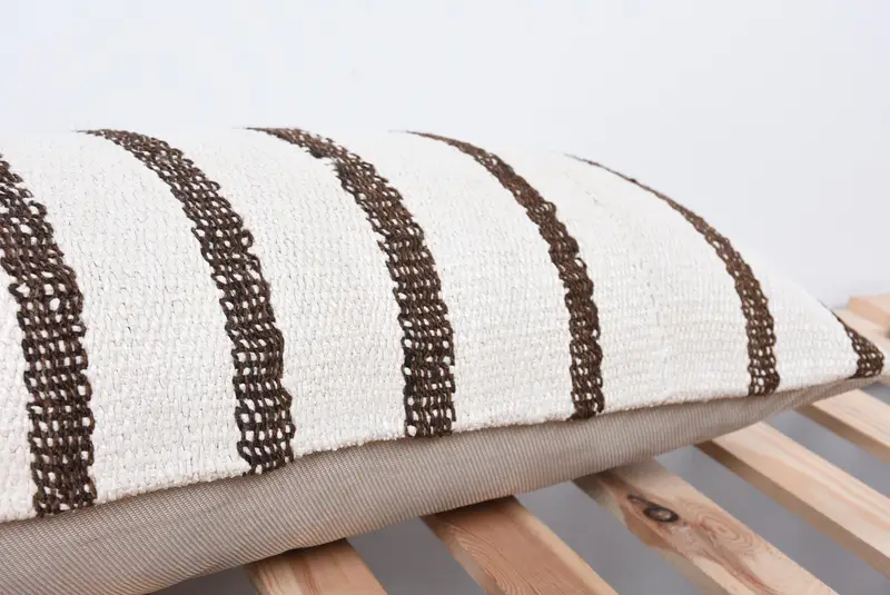 Pillow Cover, Kilim Cushion Sham, Turkish Kilim Pillow, Cotton Pillow, Chair Pillow Case, 12x36 White Pillow Sham, Vintage Kilim Pillow - 7