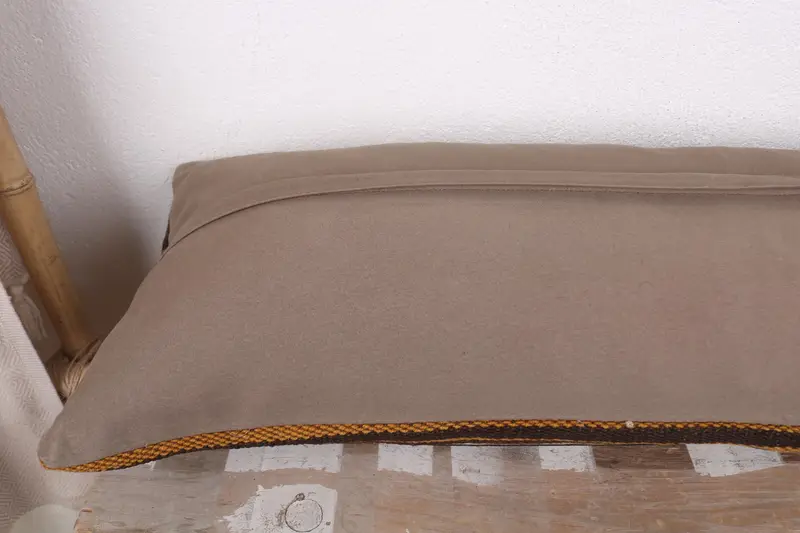 Pillow Cover, Ethnical Kilim Rug Pillow, Pillow for Couch, Living Room Throw Cushion Cover, Throw Kilim Pillow, 12x36 Brown Pillow Cover - 7