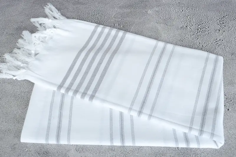 Quick-dry towel, Embroidery Towels, 70x40 Cotton Striped Towel, Quick-drying peshtemal towel for poolside, Turkish beach towel, Sand-resistant towel - 6