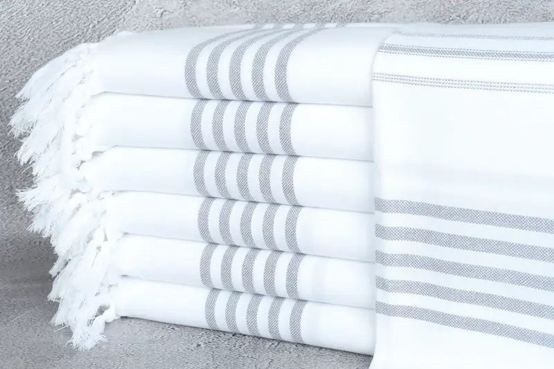 Quick-dry towel, Embroidery Towels, 70x40 Cotton Striped Towel, Quick-drying peshtemal towel for poolside, Turkish beach towel, Sand-resistant towel - 1