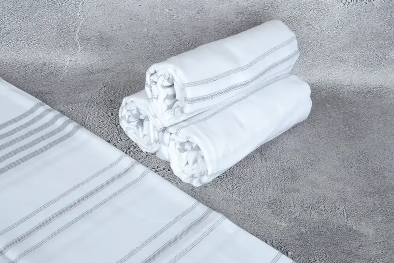 Quick-dry towel, Embroidery Towels, 70x40 Cotton Striped Towel, Quick-drying peshtemal towel for poolside, Turkish beach towel, Sand-resistant towel - 8