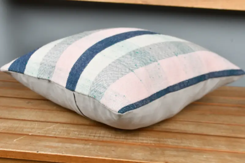 16x16 Blue Pillow Cover, Pillow Case, Throw Kilim Pillow, Handmade Kilim Cushion, Interior Designer Pillow, Turkish Bench Cushion Cover - 3