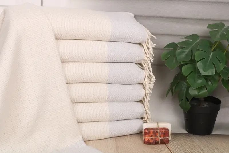 Personalized Turkish Cotton Hand Towel Embroidered Diamond, 36x18 Inches