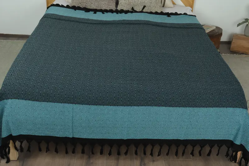 Boho Throw Blankets, Personalized Bridesmaid Gift, Turkish Beach Blanket, Bridesmaid Gifts, 100x80 Cotton Diamond Towel, Throw Blanket - 8