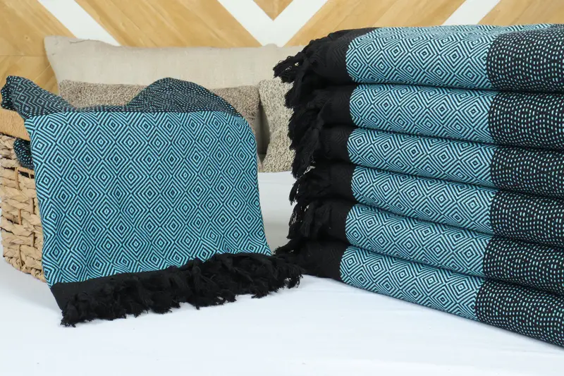 Boho Throw Blankets, Personalized Bridesmaid Gift, Turkish Beach Blanket, Bridesmaid Gifts, 100x80 Cotton Diamond Towel, Throw Blanket - 4
