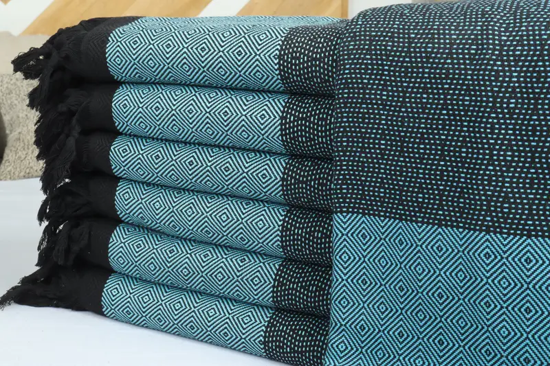 Boho Throw Blankets, Personalized Bridesmaid Gift, Turkish Beach Blanket, Bridesmaid Gifts, 100x80 Cotton Diamond Towel, Throw Blanket - 2