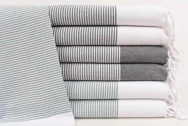 Monogram Hand Towel, 40x18 Cotton Striped Towel, Wedding Favors, Custom Name Towel, Guest Towel, Bridal Gifts, Personalized Kitchen Towel, Spa Towel - 1
