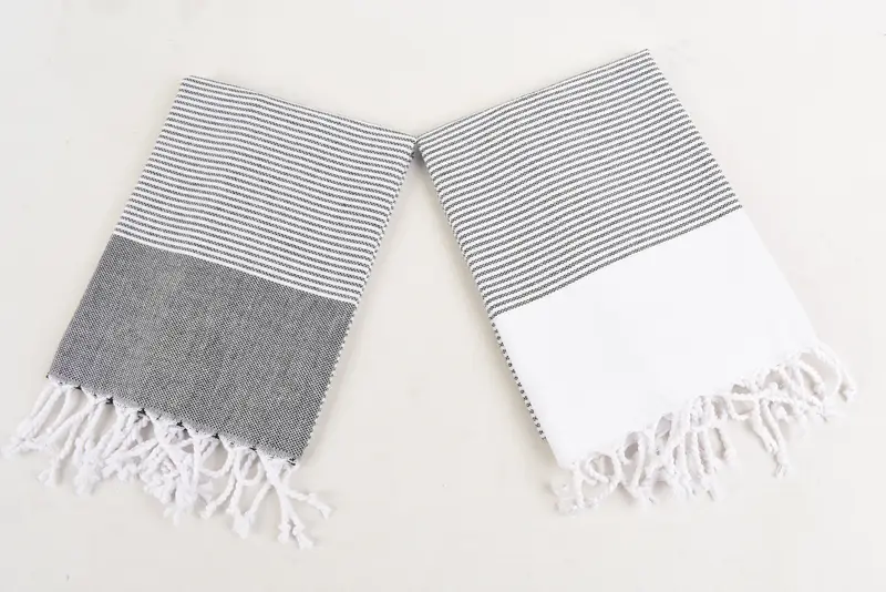Monogram Hand Towel, 40x18 Cotton Striped Towel, Wedding Favors, Custom Name Towel, Guest Towel, Bridal Gifts, Personalized Kitchen Towel, Spa Towel - 6