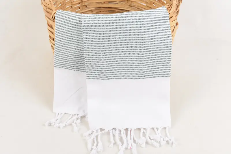 Monogram Hand Towel, 40x18 Cotton Striped Towel, Wedding Favors, Custom Name Towel, Guest Towel, Bridal Gifts, Personalized Kitchen Towel, Spa Towel - 5