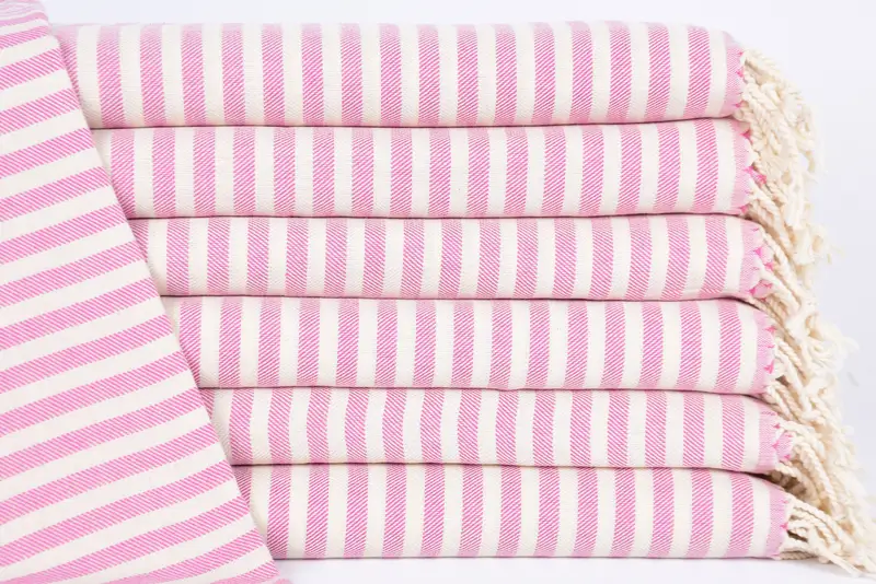 Personalized Hand Towel Damask Stripes Organic Cotton Bath Towel, 40x24 Inches