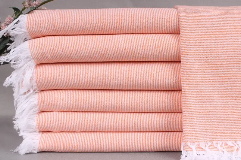 Custom Beach Towel, Personalized Gift Box Towel, Orange Towel, Striped Towel, 40x71 Inches