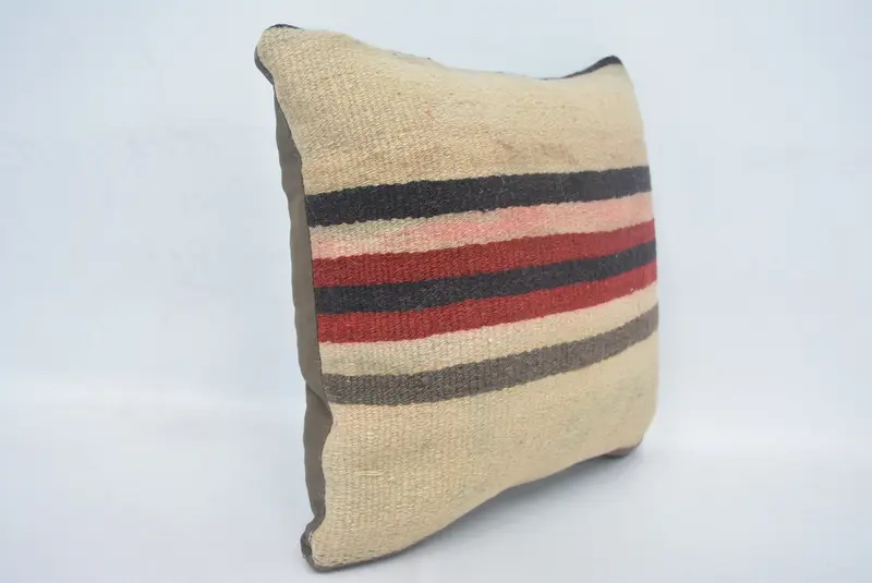 Southwestern Cushion Case, Pillow for Sofa, Pillow Cover, 14x14 Beige Cushion Case, Kilim Cushion Sham, Interior Designer Pillow - 3